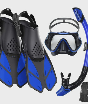 Compleet Snorkel Set voor Volwassenen: Panoramisch Anti-Condens Duikmasker, Droge Snorkel & Verstelbare Zwemvinnen