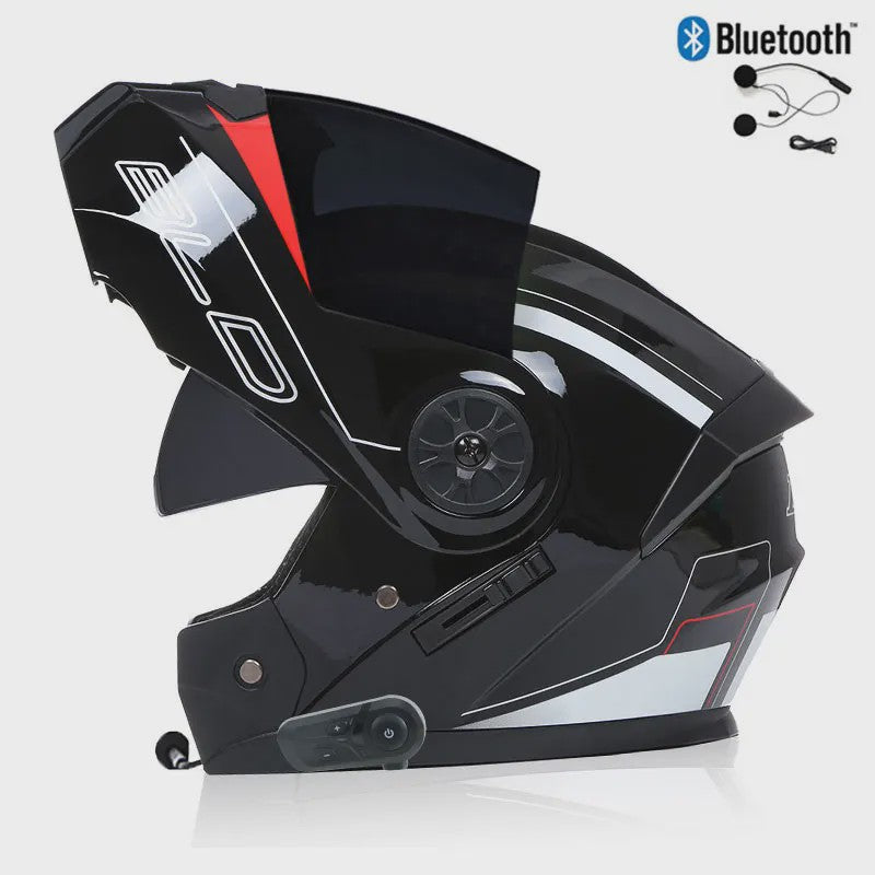 Modulaire Motorhelm Unisex met Dubbel Vizier & Bluetooth - DOT Gecertificeerd