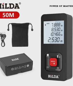 HILDA Laser Afstandsmeter 100M - Oplaadbaar met Hoekmeting en Digitale Meetlint Functie