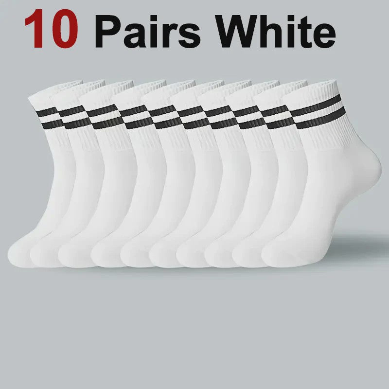10/20 Paar Gestreept Casual Sokken Heren Dames - Ademend, Geurbestendig & Zweetabsorberend