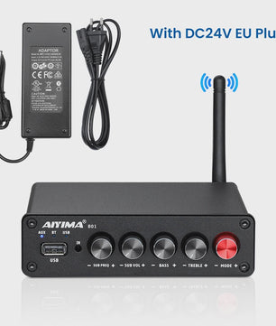 AIYIMA B01 2.1 Bluetooth Versterker TPA3116D2 - 100W HiFi Digitale Klasse D Audioversterker met Bass & Treble