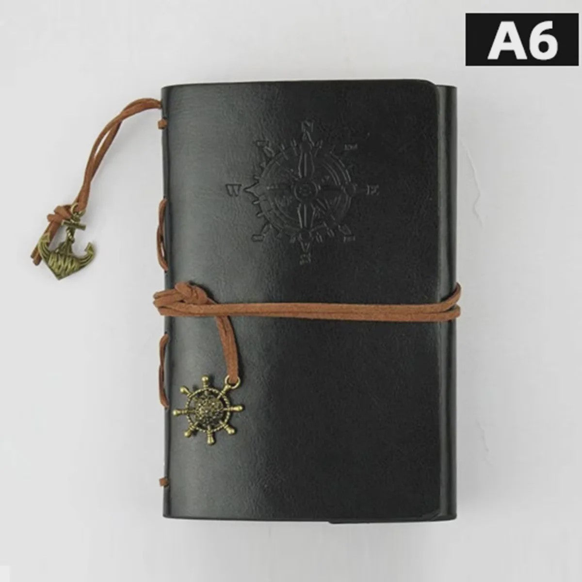 Retro Reisdagboek Leer Zacht Kaft 13x9cm met Vervangbaar Kraft Papier
