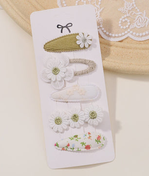 Set van 5 Schattige Baby Haarclipjes voor Meisjes met Bloemen en Leuke Designs