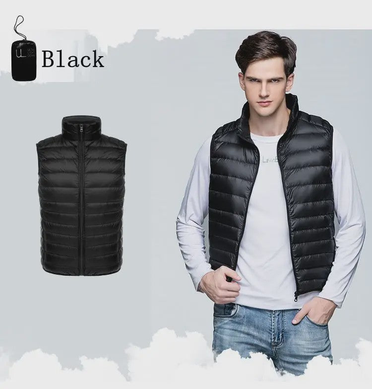 Luxe Heren Lichtgewicht Donsjack Zonder Mouwen - Warm & Waterdicht