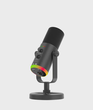 Professionele USB/XLR Microfoon met Touch Mute, RGB Verlichting & Koptelefoonaansluiting - Ideaal voor Gaming, Streaming & PC