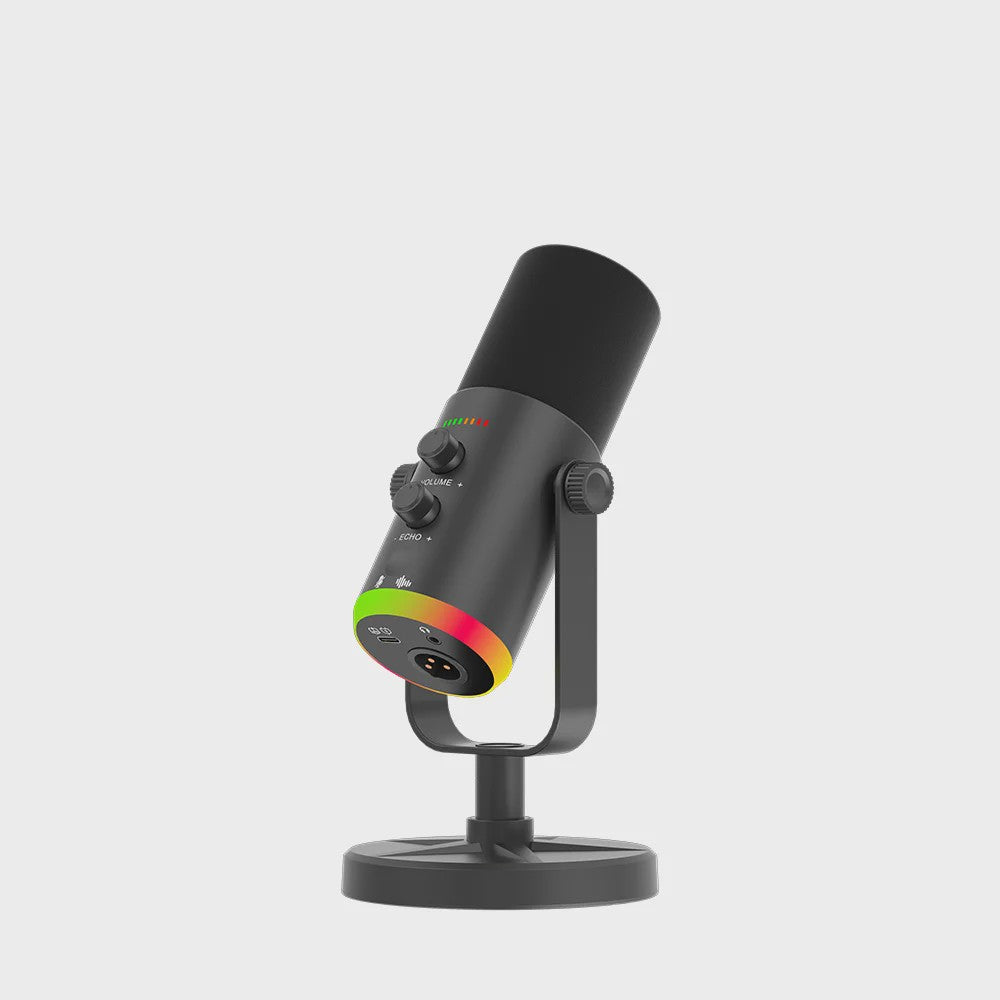 Professionele USB/XLR Microfoon met Touch Mute, RGB Verlichting & Koptelefoonaansluiting - Ideaal voor Gaming, Streaming & PC