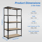 5-Laags Heavy Duty Metalen Stellingkast - 1000kg Draagvermogen - Boutloos Ontwerp - Verstelbare MDF Planken