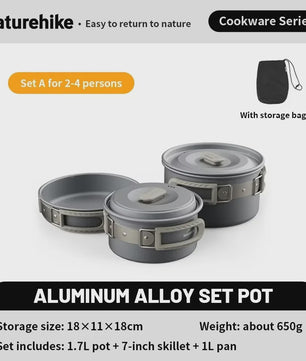 Naturehike Ultralichte Aluminium Camping Kookset - Complete Outdoor Keukenuitrusting