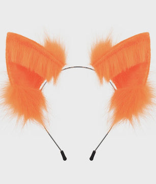 Handgemaakte Wolfsoren Haarband - Verstelbaar & Zacht voor Cosplay, Halloween & Feesten
