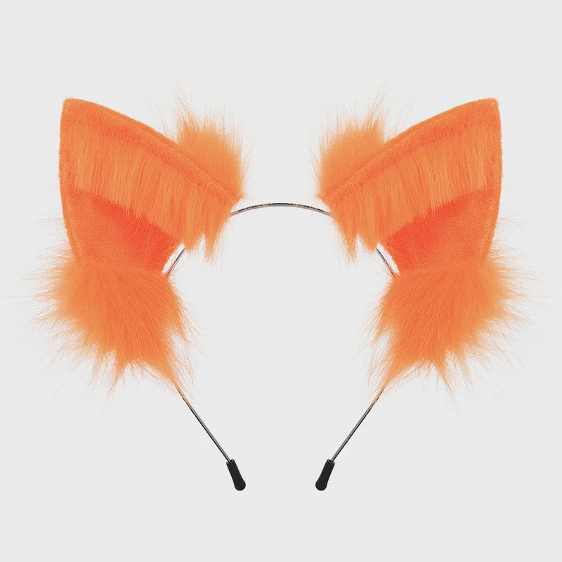Handgemaakte Wolfsoren Haarband - Verstelbaar & Zacht voor Cosplay, Halloween & Feesten
