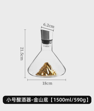 Luxe Kristallen Wijnkaraf 1500ML - Iceberg Design, Handgemaakt, Loodvrij, Wijnschenker & Dispenser