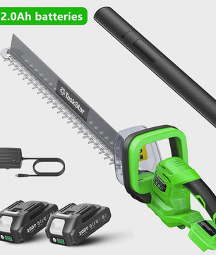 TaskStar Snoerloze Heggenschaar 55cm met Afvalverwijderaar & Dubbelwerkende Bladen