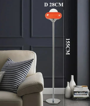 Retro Bauhaus Glas Plafondlamp Oranje Rood - Sfeervolle Verlichting voor Woonkamer & Slaapkamer