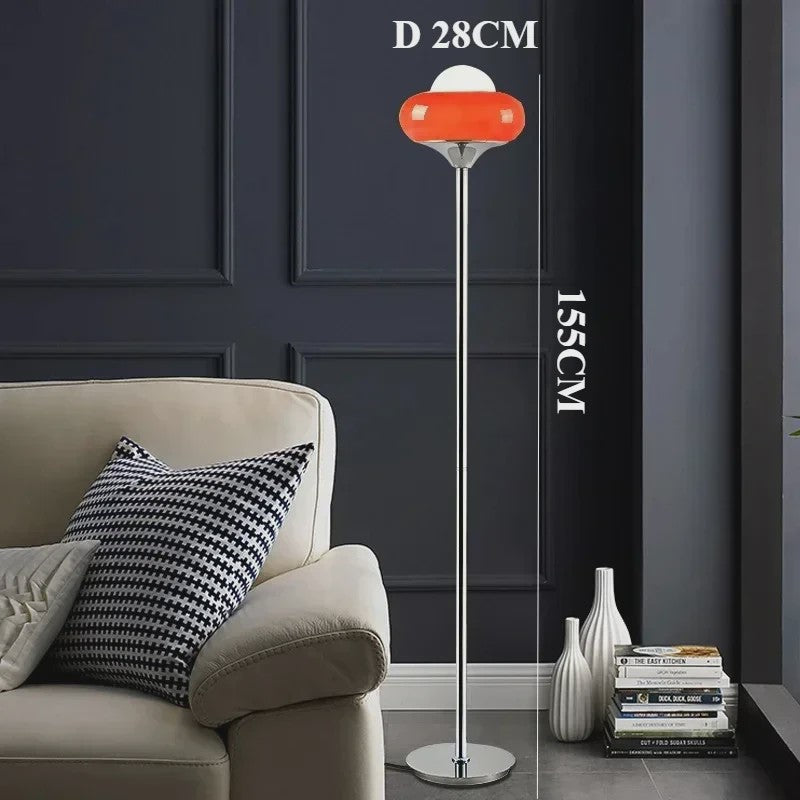 Retro Bauhaus Glas Plafondlamp Oranje Rood - Sfeervolle Verlichting voor Woonkamer & Slaapkamer