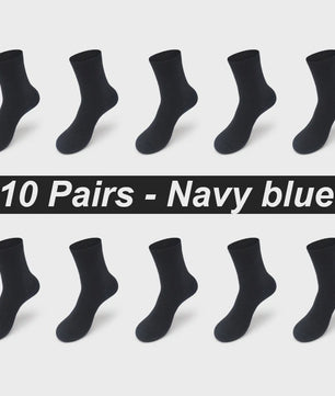 10 Paar Bamboe Vezel Heren Sokken - Zwart, Zacht & Ademend - Plus Size 39-48