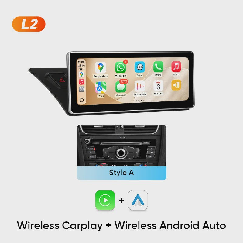 AINAVI Multimedia Systeem voor Audi A4/A5/S4/S5/RS4/RS5 (2008-2016) met Carplay & Android Auto