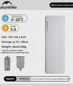 Naturehike R5.8 Opblaasbaar Slaapmatje - Ultralicht & Thermisch Geïsoleerd voor Buitenavonturen