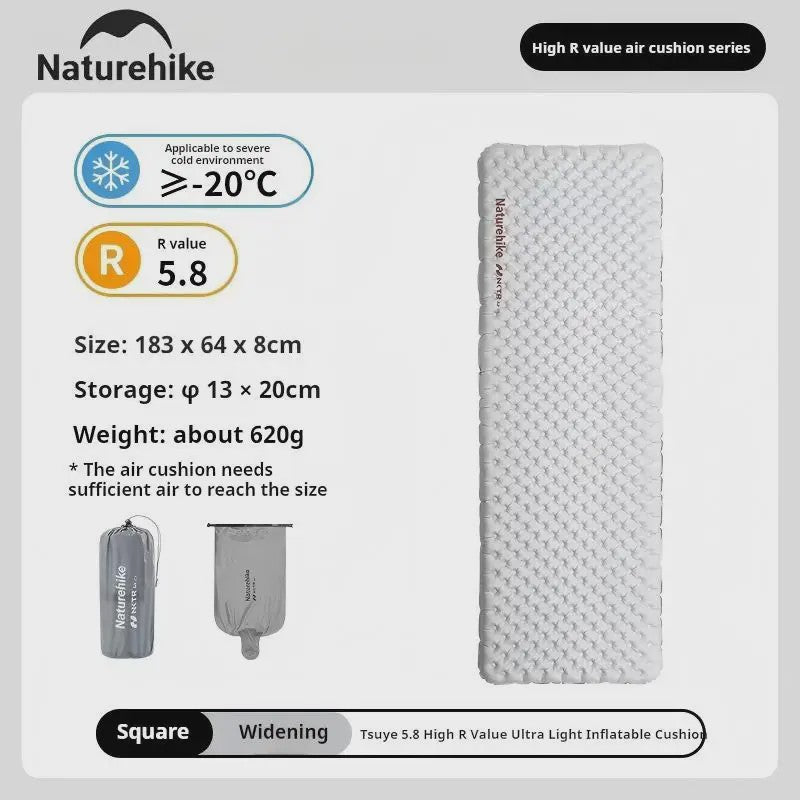 Naturehike R5.8 Opblaasbaar Slaapmatje - Ultralicht & Thermisch Geïsoleerd voor Buitenavonturen