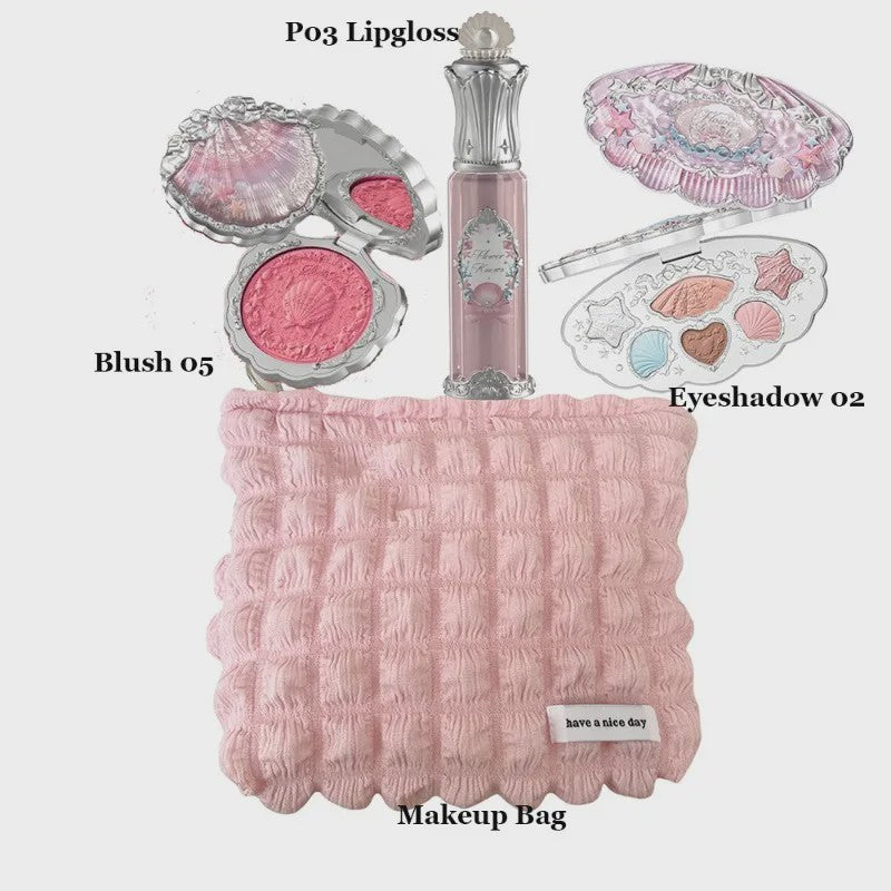 Flower Knows Strawberry Rococo Series Makeup Set Glitter Matte Eyeshadow Palette Blusher Power Velvet Lipstick Kit Perfume Set