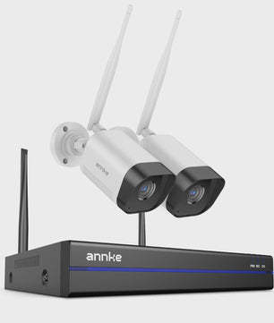 Annke 8MP Draadloos CCTV Systeem: 16-Kanaals NVR, 4K PoE WiFi Camera's met Tweeweg Audio