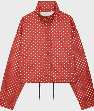 Dames Bomberjack met Polka Dots - Oversized Crop Jacket voor de Demi-Season