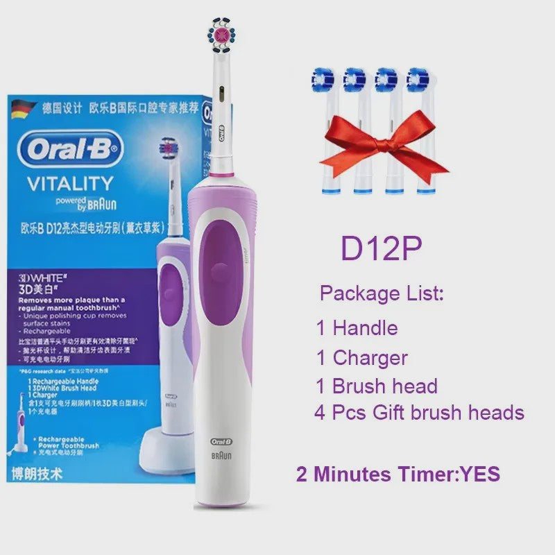 Oral-B Vitality 3D White Elektrische Tandenborstel - Roterende Reiniging & Inductieladen
