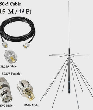 Ultra-Wideband Discone Antenne 25MHz-1300MHz met PL259 Connector