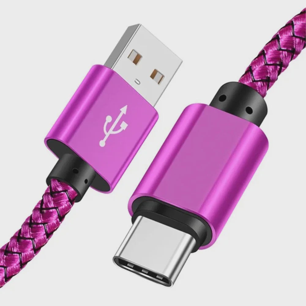 Nylon USB-C Laadkabel - Snel Opladen & Data Transfer voor Huawei, Samsung & Android (1/2/3M)