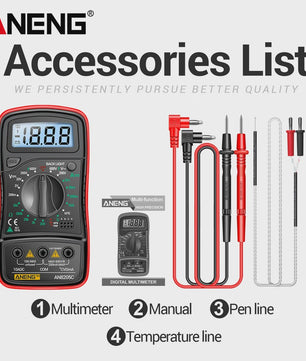 ANENG AN8205C Digitale Multimeter - AC/DC Spanning, Stroom, Weerstand Tester met LCD & Backlight