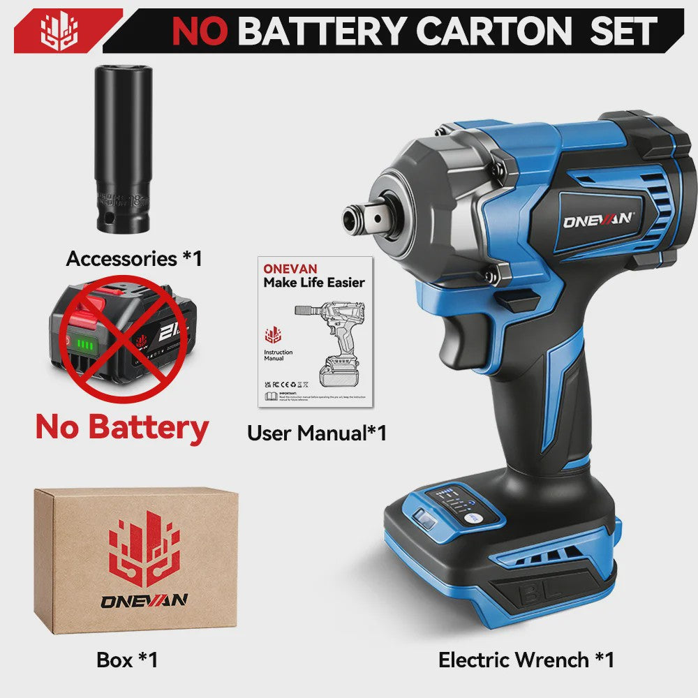 ONEVAN Brushless Accu Slagmoersleutel 1200 Nm - 1/2" Aandrijving