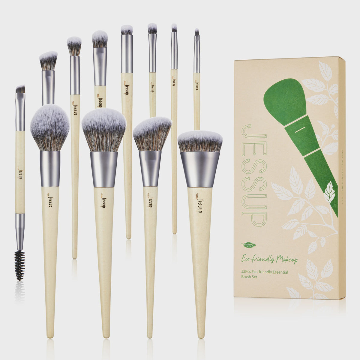 Jessup 14-delige Make-up Kwasten Set: Compleet voor Foundation, Oogschaduw & Contour