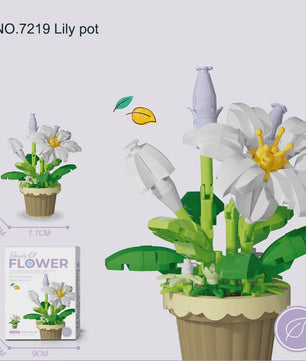 Bouwstenen Bloemen in Pot - Creatieve Mini Bloemenboeketten Bouwpakketten