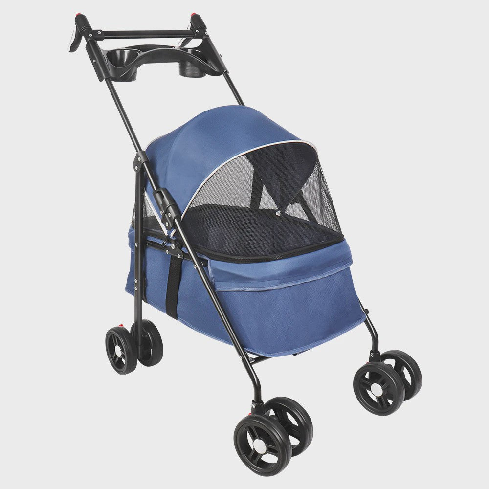 2-in-1 Honden- en Kattenbuggy met Afneembare Reiswieg - Tot 10 kg