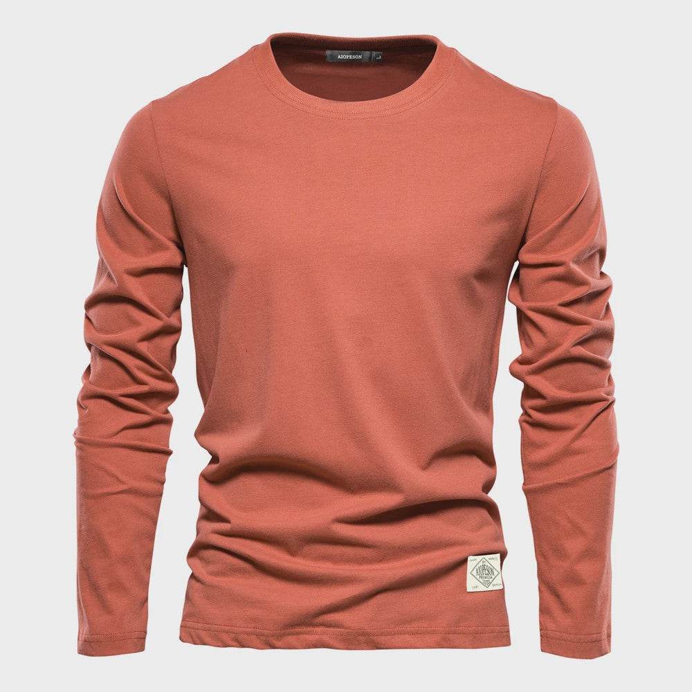 Heren Longsleeve T-shirt van 100% Katoen - Klassiek, Effen en Casual voor Lente