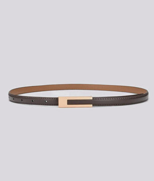 Dames Smalle Taille Riem van PU Leer met Metalen Gesp - Verstelbaar Mode Accessoire