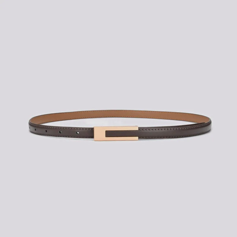 Dames Smalle Taille Riem van PU Leer met Metalen Gesp - Verstelbaar Mode Accessoire