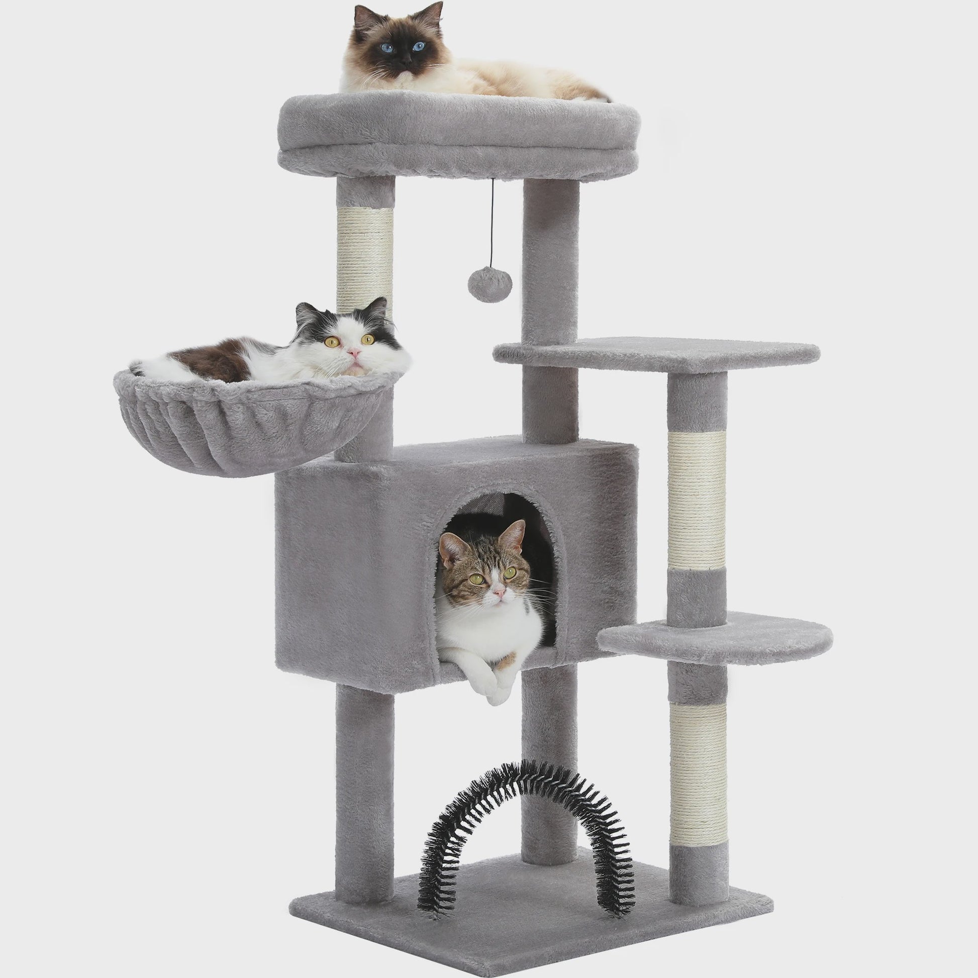 Kattenboom met Krabpalen, Hangmat en Speeltjes - 4 Niveaus