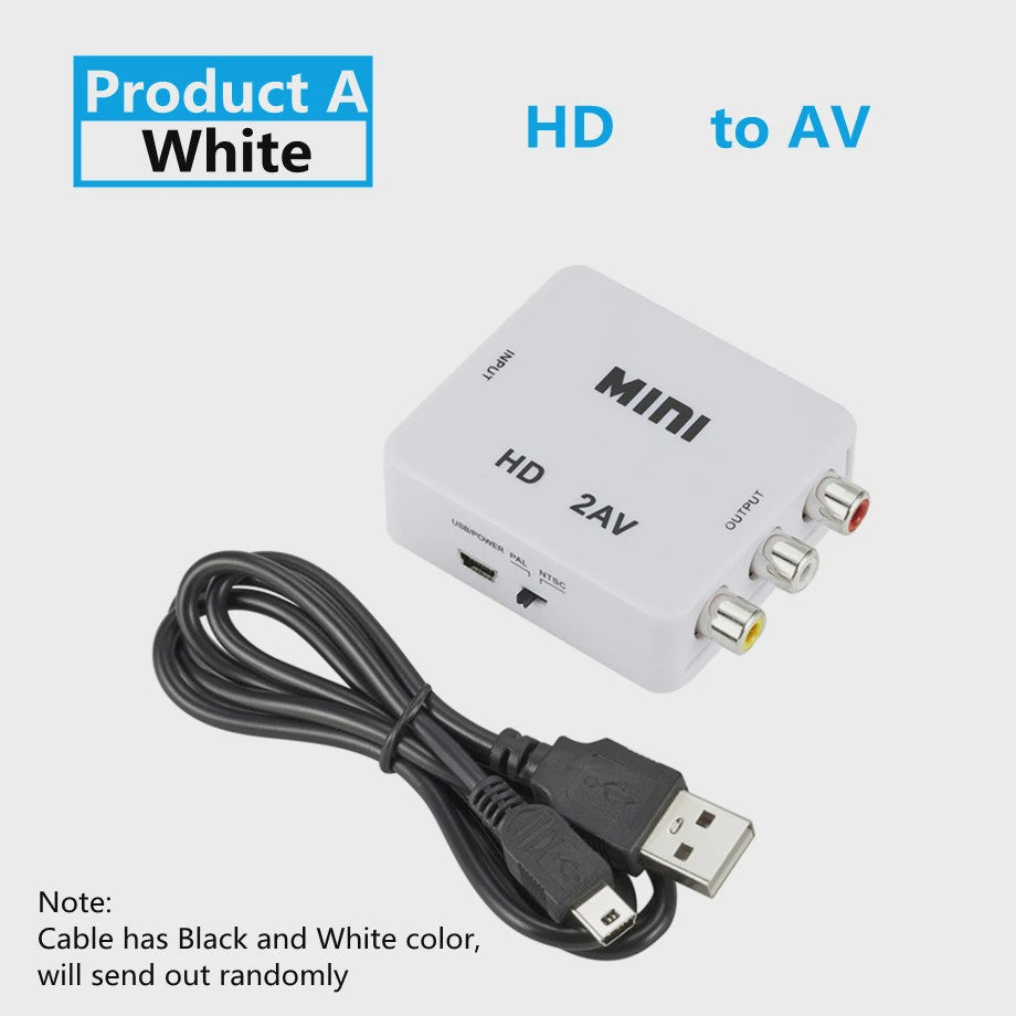 Mini HDMI naar RCA AV Converter met Upscaler - Full HD 1080P