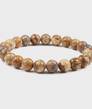 Elastische Charm Armband met Natuursteen Kralen: Lavasteen & Tijgeroog (6/8/10mm) - Voor Dames en Heren
