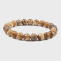 Elastische Charm Armband met Natuursteen Kralen: Lavasteen & Tijgeroog (6/8/10mm) - Voor Dames en Heren