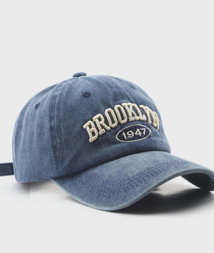 Retro Brooklyn Baseball Cap - Katoen, Verstelbaar, Unisex