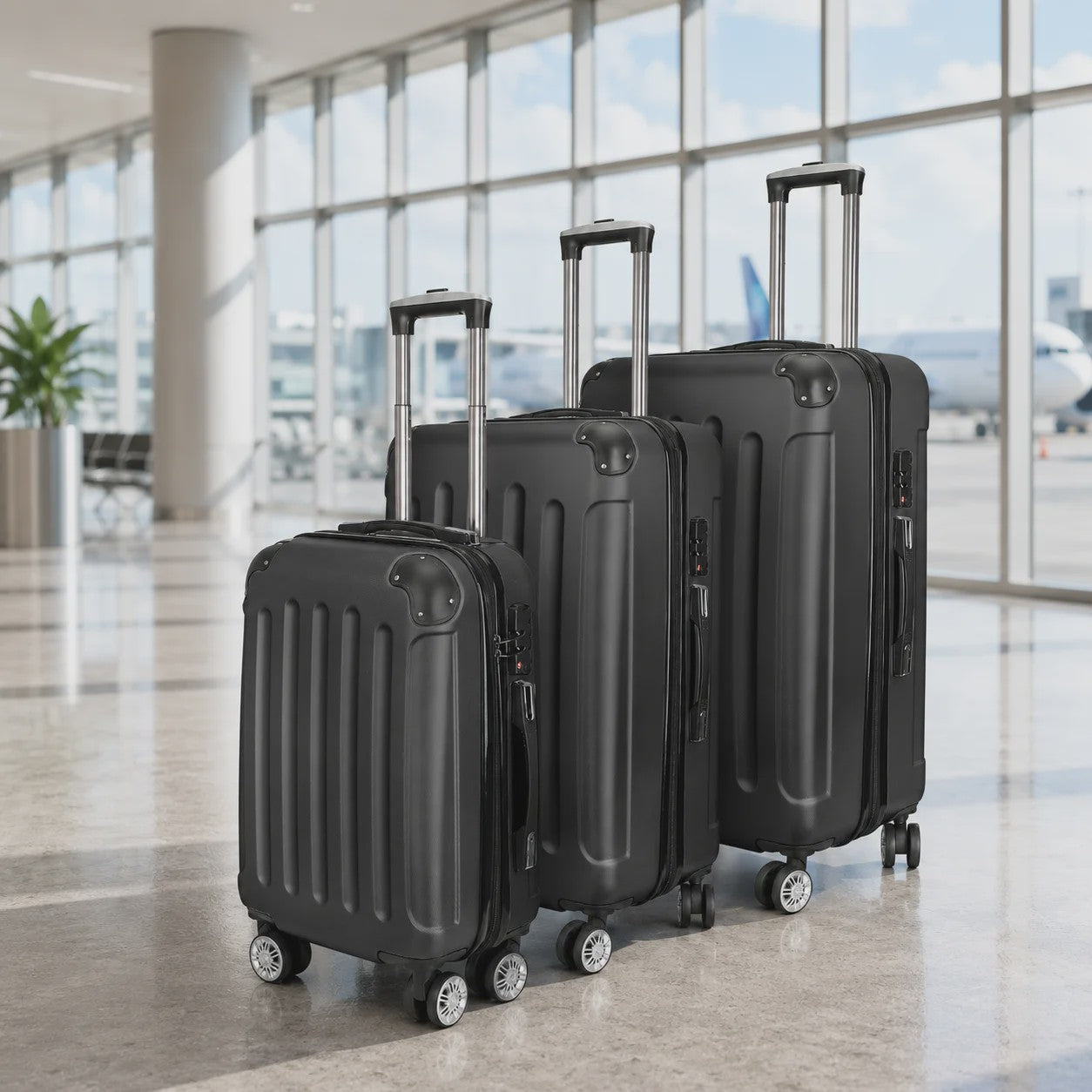 3-delige Hard Shell Koffer Set met TSA Slot en 360° Spinner Wielen
