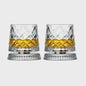 Set van 2 Draaibare Whiskey Glazen met Glazen Voet - Kristal Rum Cocktail Glazen