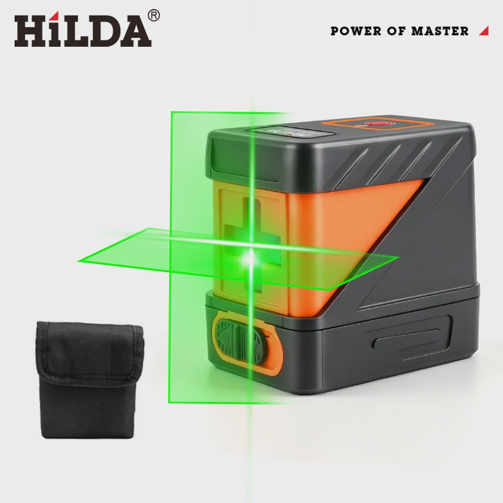 HILDA Mini Groen Laserwaterpas - 2 Lijnen Zelfnivellerend voor Precisie Klussen
