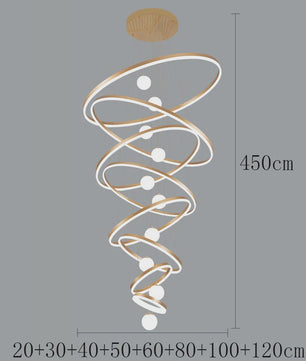 Moderne LED Plafondlamp Spiraal - Hanglamp voor Trappenhuis en Woonkamer