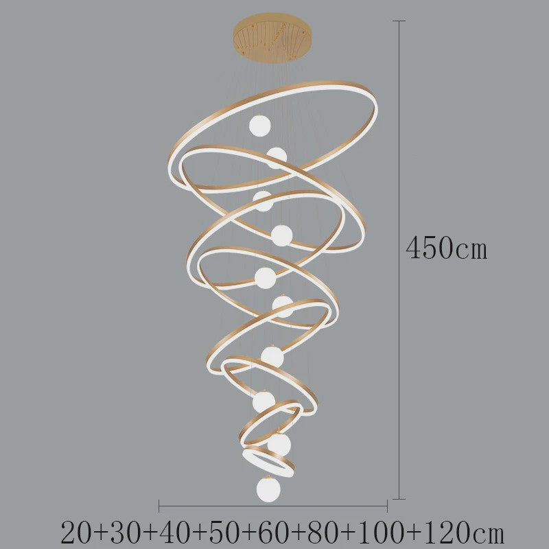 Moderne LED Plafondlamp Spiraal - Hanglamp voor Trappenhuis en Woonkamer
