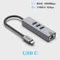 USB-C Docking Station met Gigabit Ethernet (1000Mbps) en 3x USB 3.0 Poorten | 100W PD