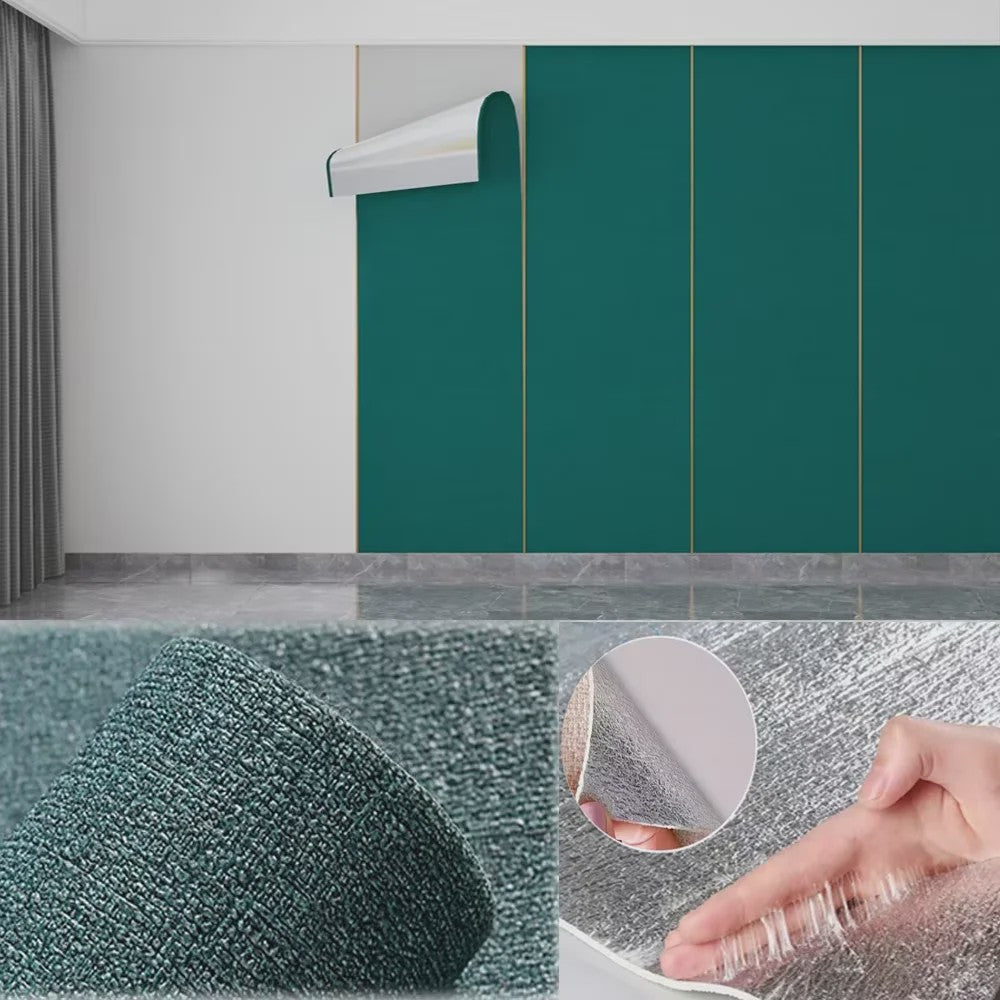 Zelfklevende 3D Wandsticker met Linnenstructuur - Waterdicht & Decoratief