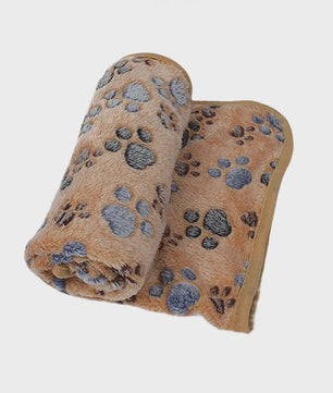 Zachte Pluche Deken voor Huisdieren - Warm & Comfortabel met Schattige Cartoon Pootjesprint