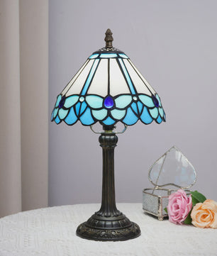 Vintage Stijl Tiffany Tafellamp - 20cm Breed Kleurrijk Glas - Sfeervolle Leeslamp